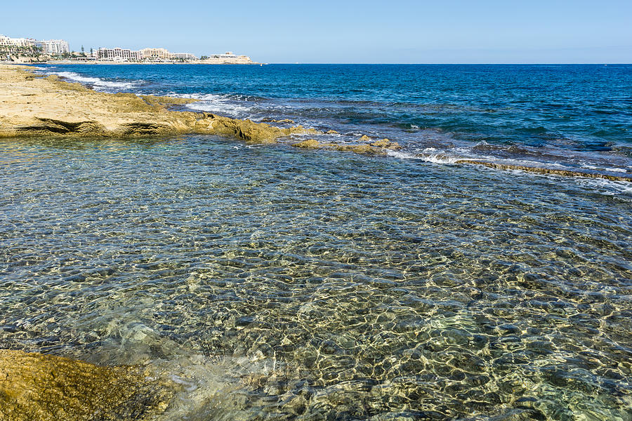 Summer Photograph - Mediterranean Delight - Maltese Natural Beach Pool by Georgia Mizuleva