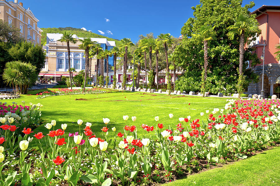 Mediterranean park in Town of Opatija flowers and palms view Photograph by Brch Photography