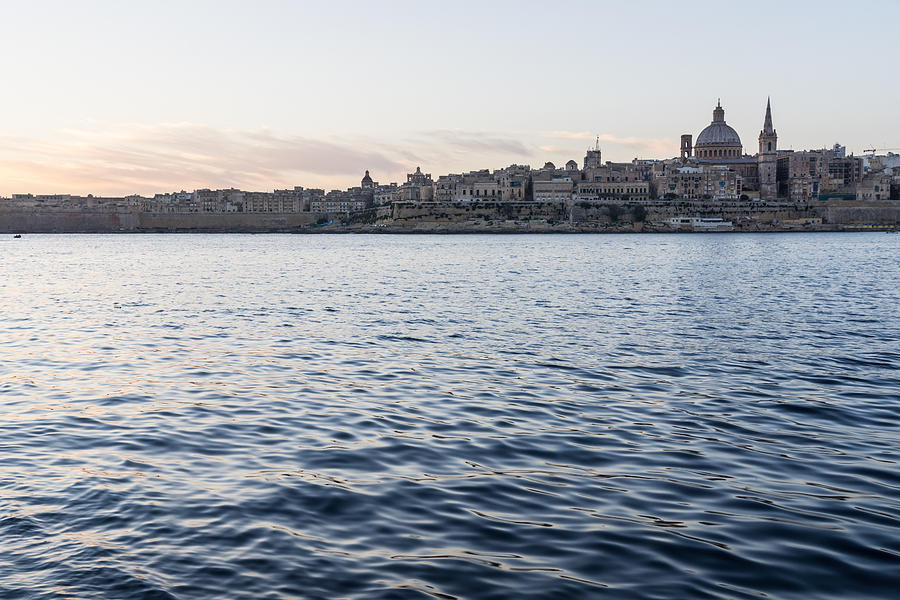 Mediterranean Silk - Valletta Malta Skyline Photograph by Georgia Mizuleva