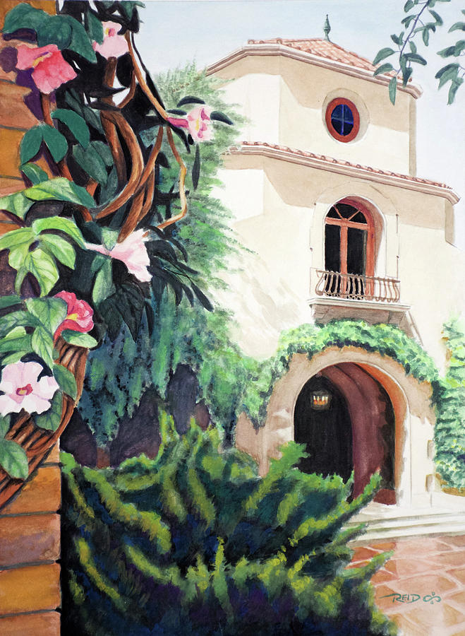 Mediterranean Villa Painting by Christopher Reid