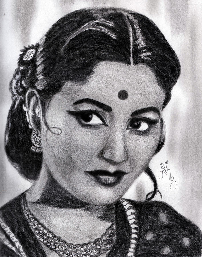 Meena Kumari Drawing by Bobby Dar - Fine Art America