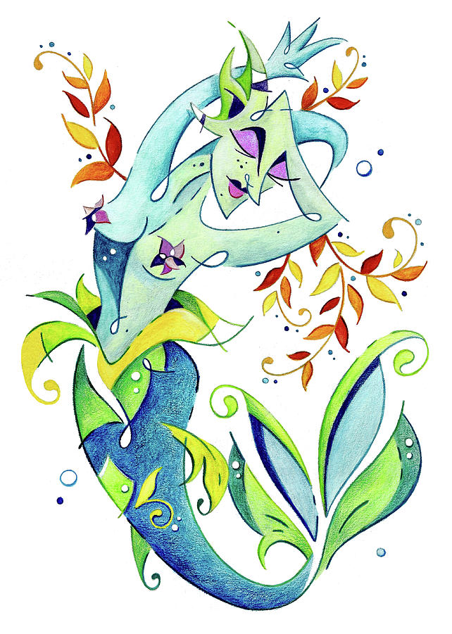 Mermaid Painting - Meerjungfrau Art Design - Fantasy Illustration by Arte Venezia
