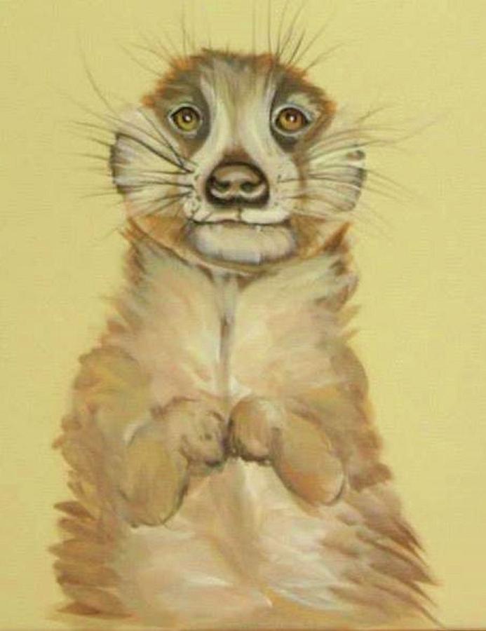 Meerkat Painting - Meerkat Coolness by Sandra Lett