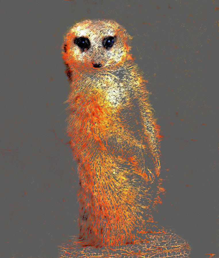 Meerkat original Painting by David Lee Thompson