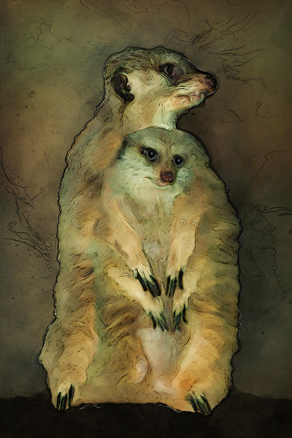 Meerkat Painting - Meerkats by Jack Zulli