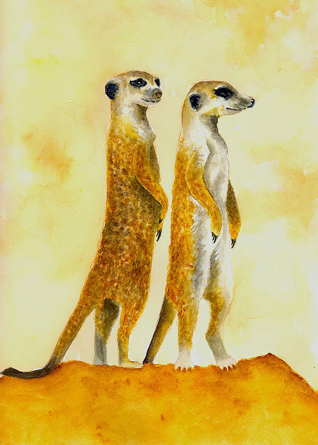 Meerkats Painting by Michael Vigliotti