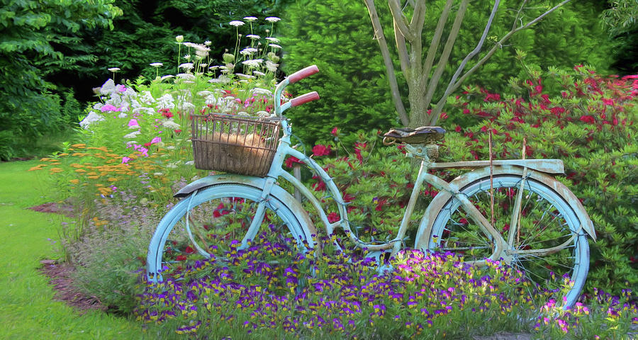 Bicycle Photograph - Meet Me at the Garden by Lori Deiter