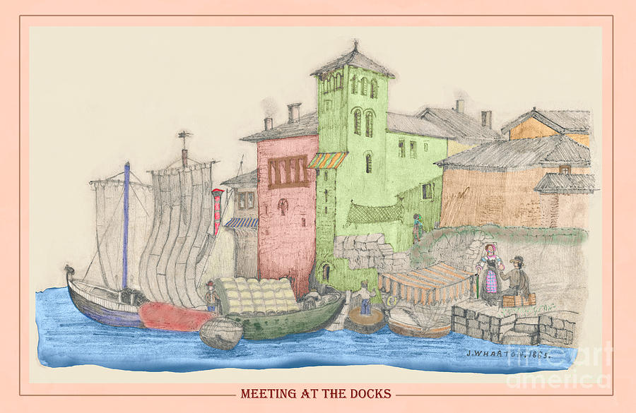 Meeting at the Docks Classic Painting by Donna L Munro