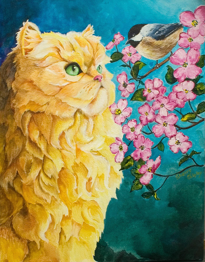 Chickadee Painting - Meeting Eye to Eye by Sherry Shipley