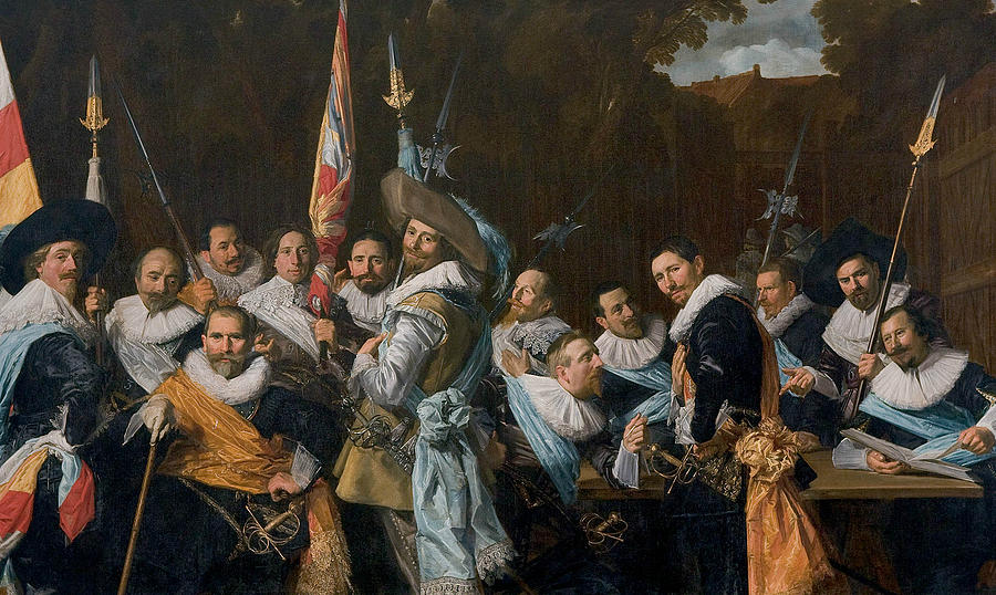 Meeting of the Officers and Sergeants of the Calivermen Civic Guard  Painting by Frans Hals