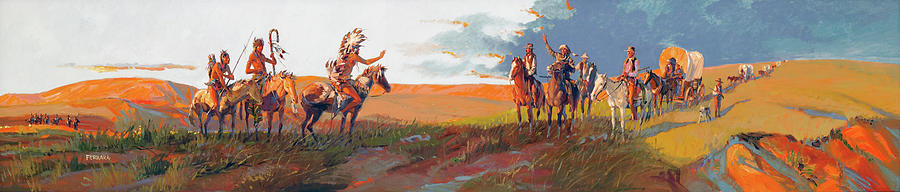 Meeting On The Plains Painting by Joe Ferrara