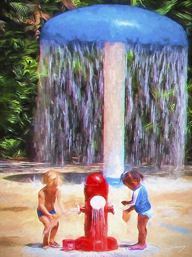 Meetup At The Water Park Painting by David Wagner