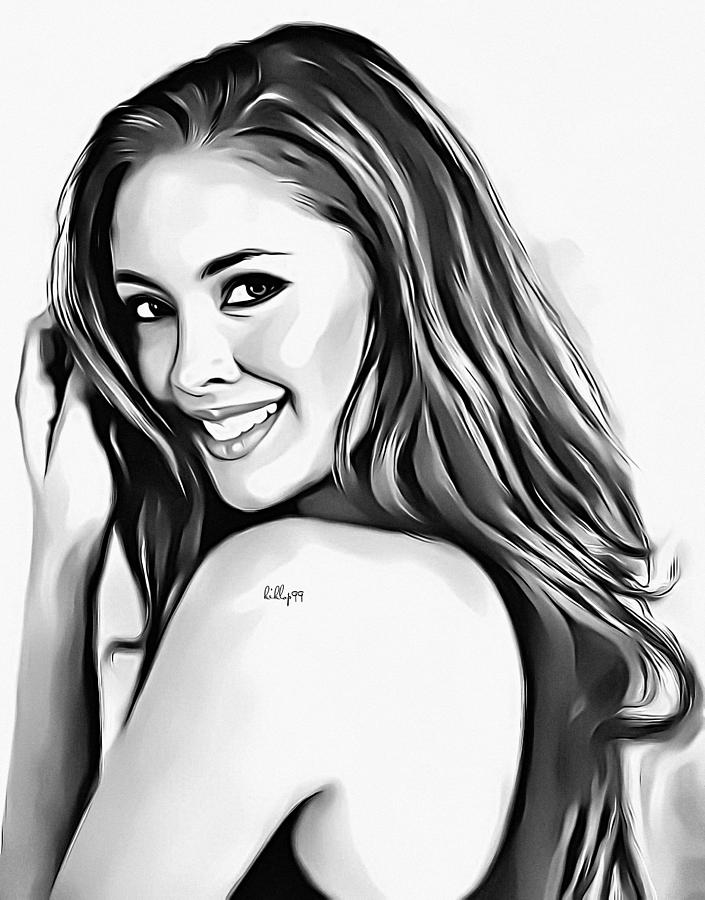 Megan Young portrait Drawing by Nenad Vasic