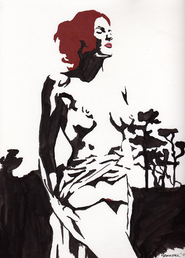 Megan - Sunlight Drawing by Stephen Panoushek Megan - Sunlight Drawing by Stephen Panoushek