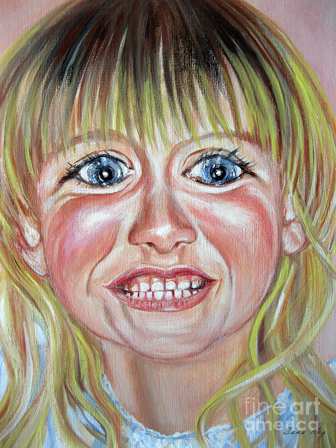 Megan. Portrait. Face. Acrylic on Canvas Painting by Oksana Semenchenko