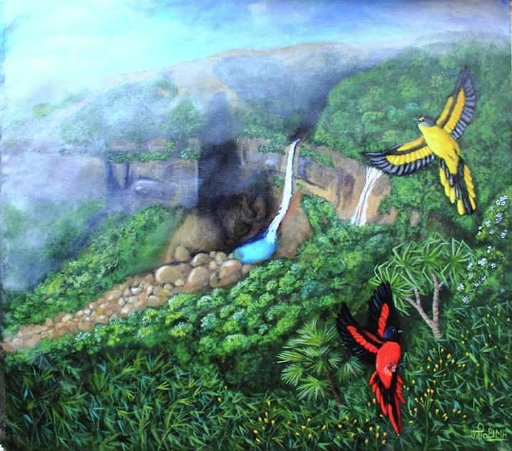 Meghalaya Minivets Painting by Greeshma Manari
