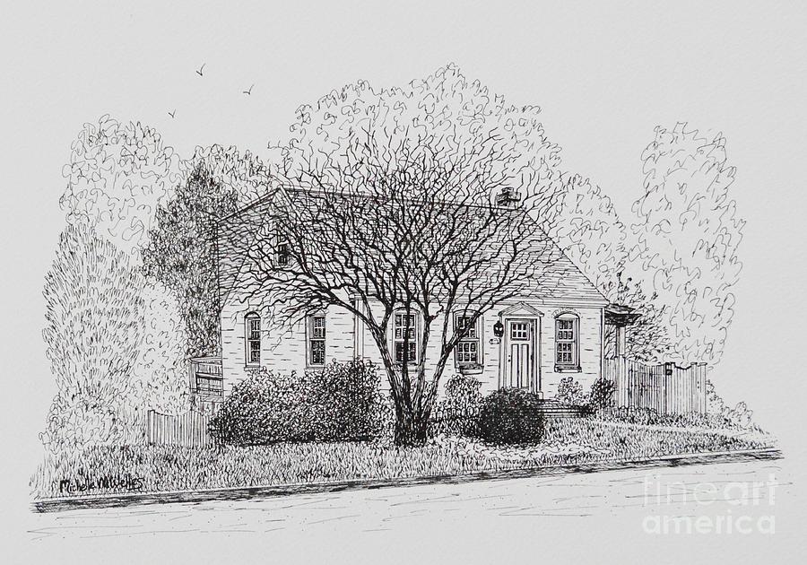 Cape Cod Home Drawing by Michelle Welles