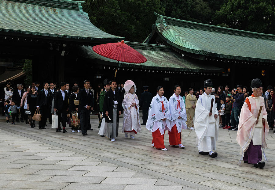 Meiji Jingu Shinto Shrine Wedding Photograph by Steven Richman