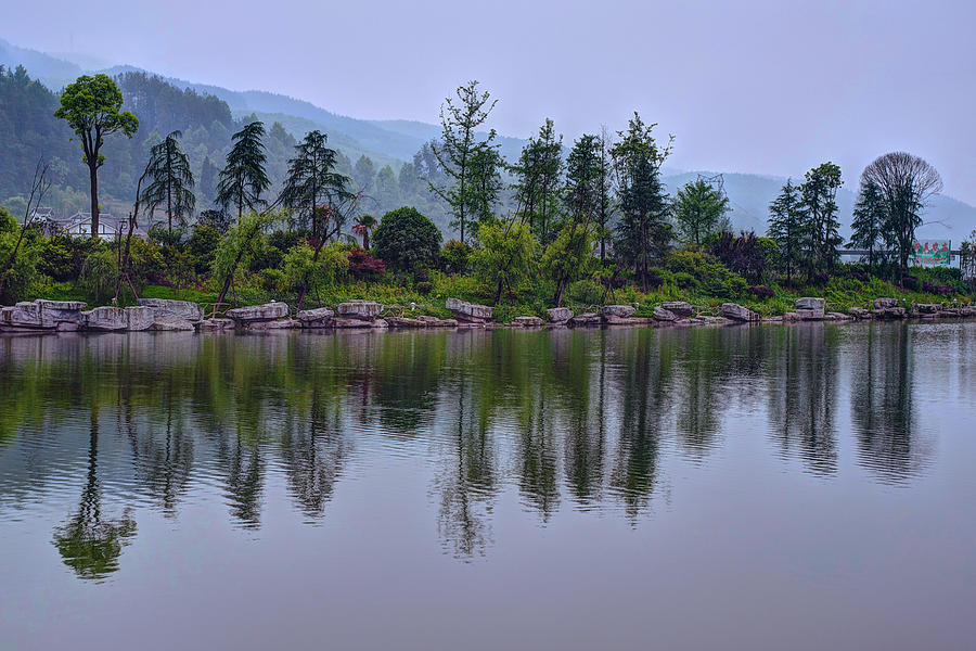 Meitan County Reflection - Guizhou, China Photograph by Rick Shea