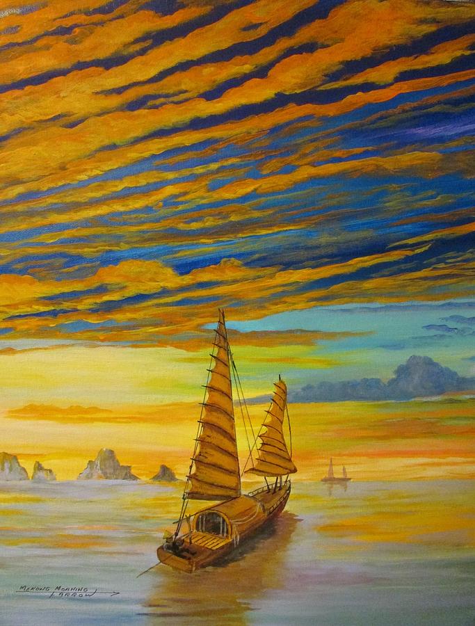 Mekong Morning Painting by Dave Farrow