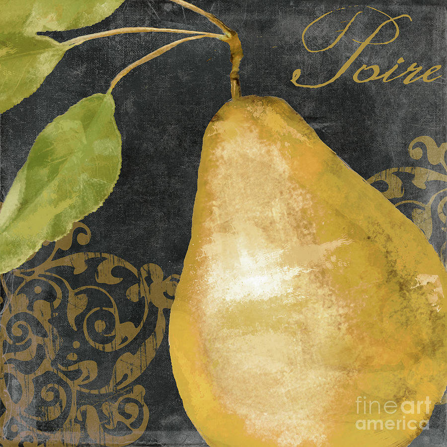 Fruit Painting - Melange French Yellow Pear by Mindy Sommers