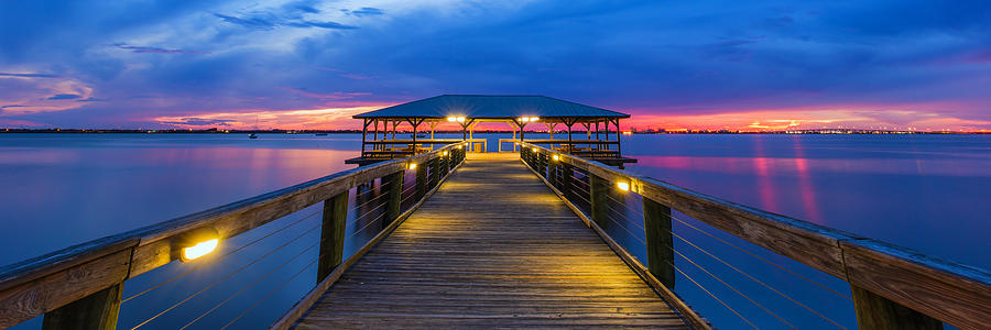 Melbourne Beach Pier Panorama Photograph by Stefan Mazzola