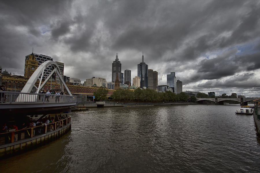 Melbourne City Skyline-South Bank Photograph by Douglas Barnard