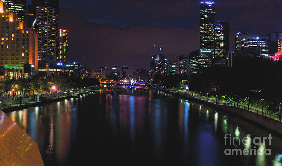 Melbourne Night With Christmax Light Photograph