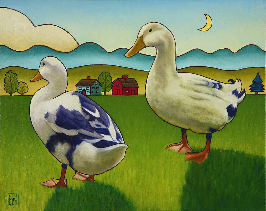 Melissas Ducks Painting by Stacey Neumiller