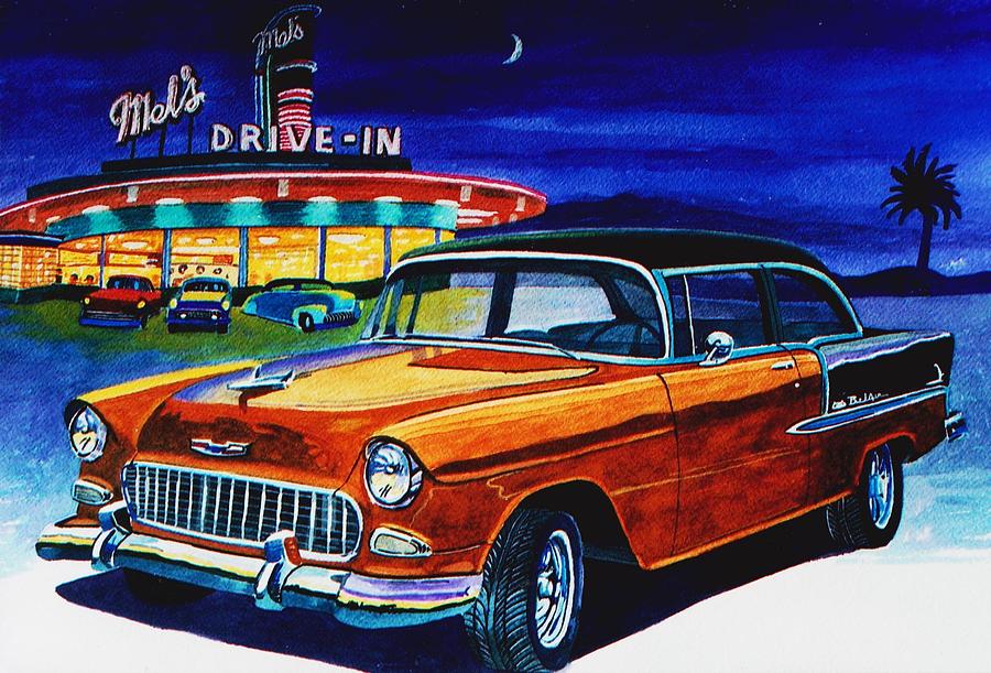Mels drive in Painting by Jeff Blazejovsky