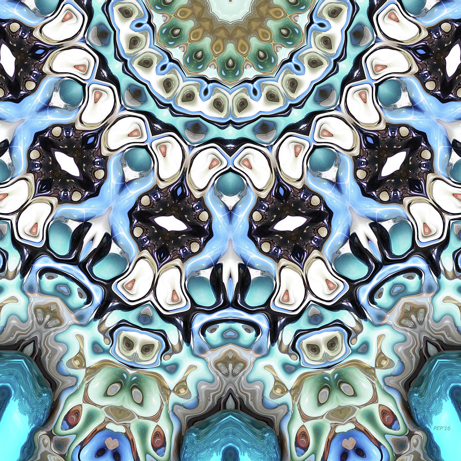 Melting Colors In Symmetry Digital Art by Phil Perkins