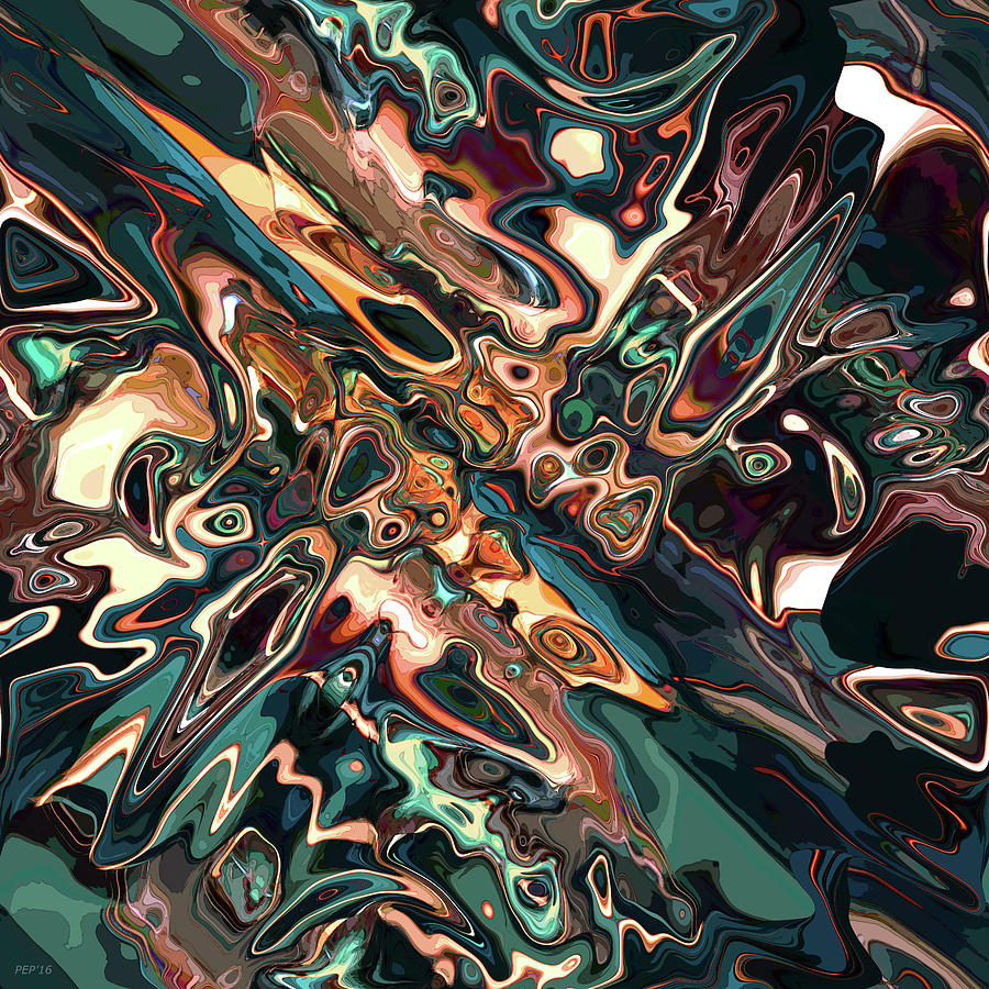 Melting Copper Abstract Digital Art by Phil Perkins