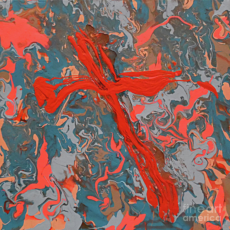 Melting Cross Painting by Jilian Cramb - AMothersFineArt