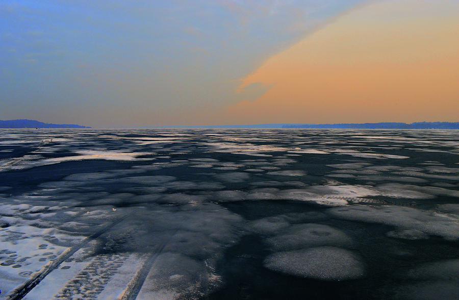 Melting Ice Of Kempenfelt Bay Two  Digital Art by Lyle Crump
