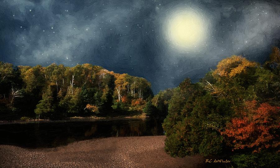 Melting Moon Painting by RC DeWinter