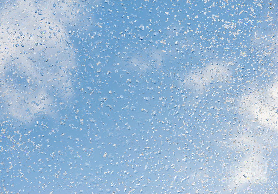 Winter Photograph - Melting snow drops blue sky by Arletta Cwalina