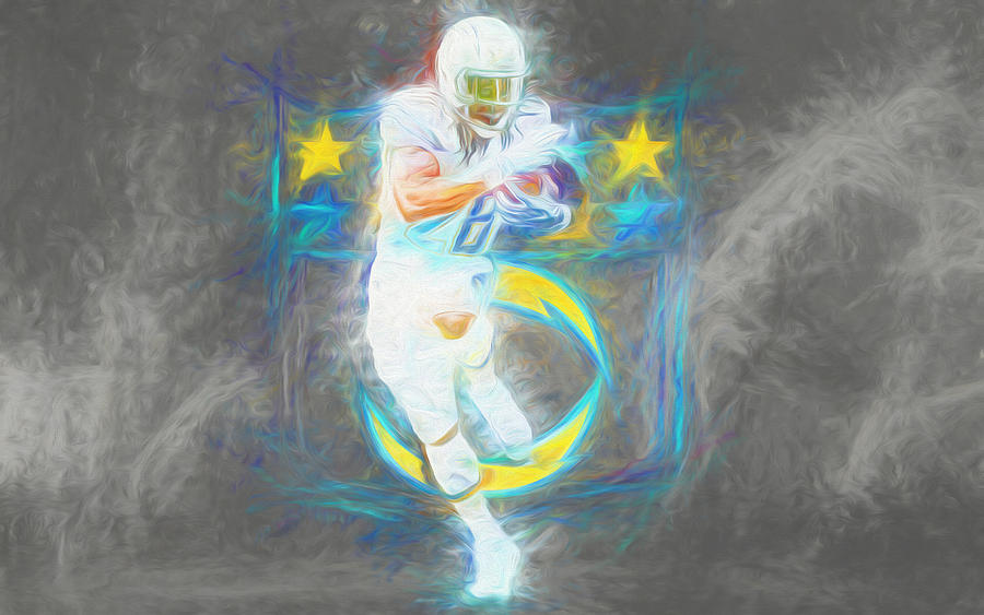 Melvin Gordon LA Chargers 4 Football by David Haskett II Melvin Gordon LA Chargers 4 Football by David Haskett II