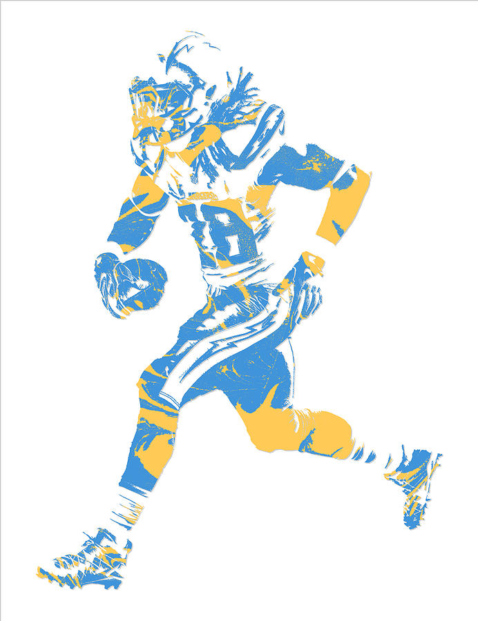 Melvin Gordon San Diego Chargers Oil Art T-Shirt by Joe Hamilton