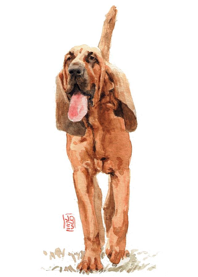 Akc Painting - Melvin the Bloodhound by Debra Jones