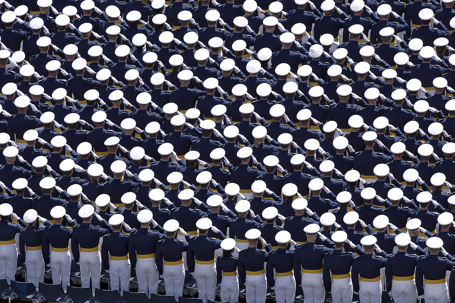 Air Force Academy Photograph - Members Of The U.s. Air Force Academy by Stocktrek Images