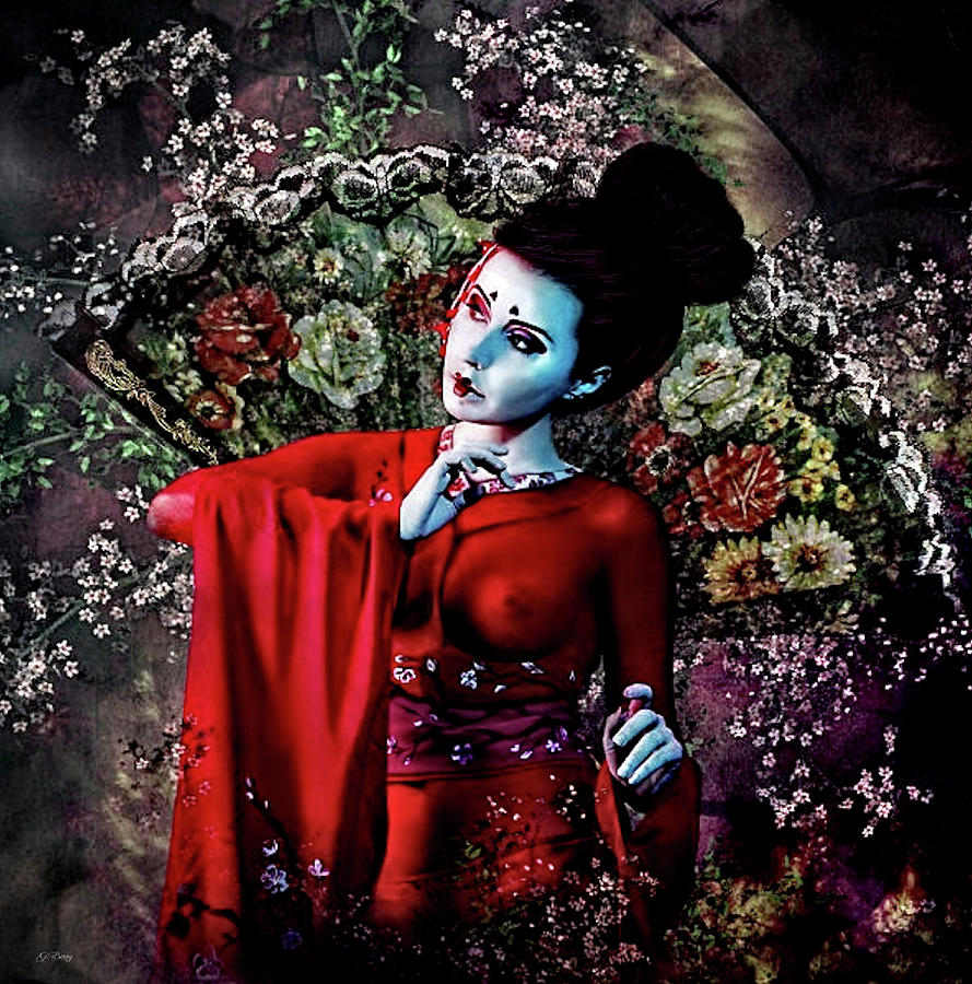 Asian Mixed Media - Memoirs Of A Geisha 002 by Gayle Berry