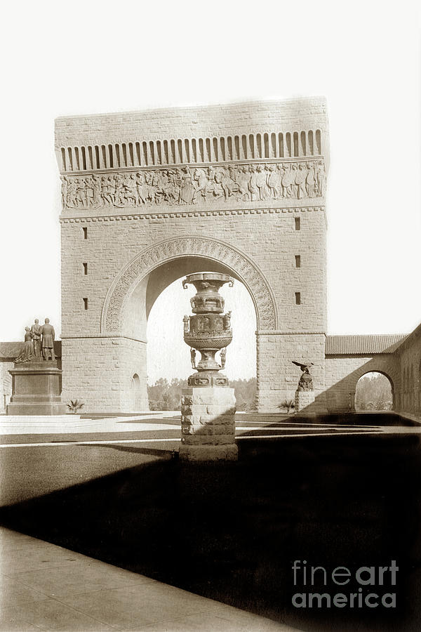 Stanford University Photograph - Memorial Arch from Memorial Court The Stanford University Campus1903 by Monterey County Historical Society