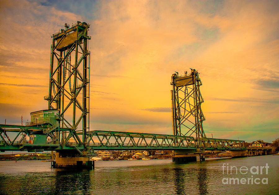 Bridge Photograph - Memorial Bridge in Portsmouth NH by Ken Marsh