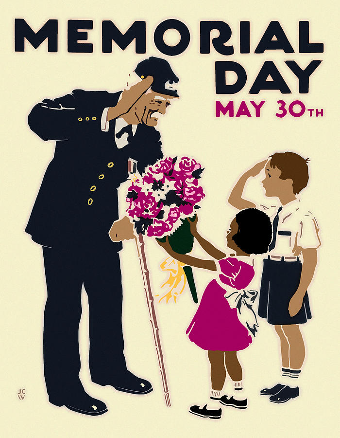 Flower Digital Art - Memorial Day Poster WPA by Joy McKenzie