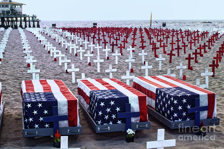 Beach Photograph - Memorial Day Remembrance at the Beach by Mariola Bitner