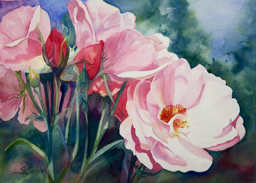 Memorial Rose Garden Painting by Susan Seaborn