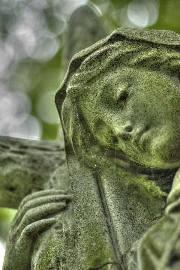 Statue Photograph - Memorial Statue detail, Mt. Auburn Cemetery Cambridge, MA by Deborah Squires