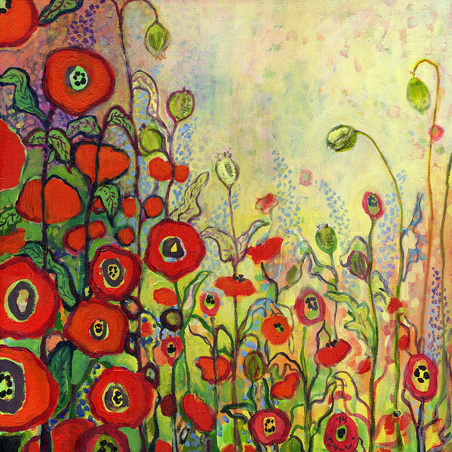 Poppy Painting - Memories of Grandmothers Garden by Jennifer Lommers