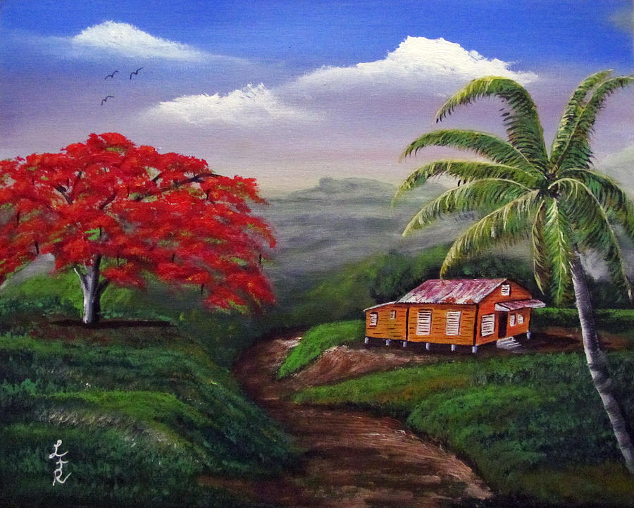 Island Painting - Memories of My Island by Luis F Rodriguez