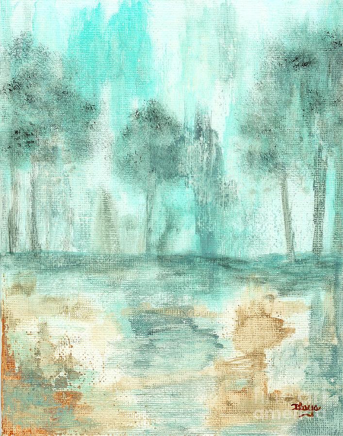 Memory Abstract Landscape Trees Painting Painting by Itaya Lightbourne